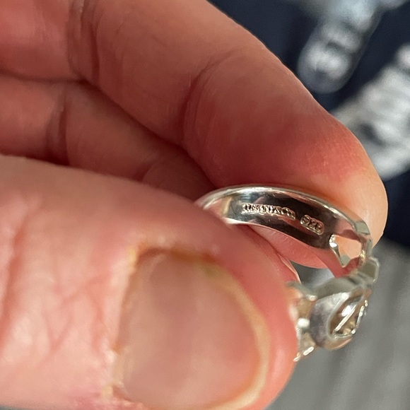 Tiffany and Co. 925 Silver Heart Pendant Necklace Paloma Picasso and 3heart ring - Picture 12 of 12